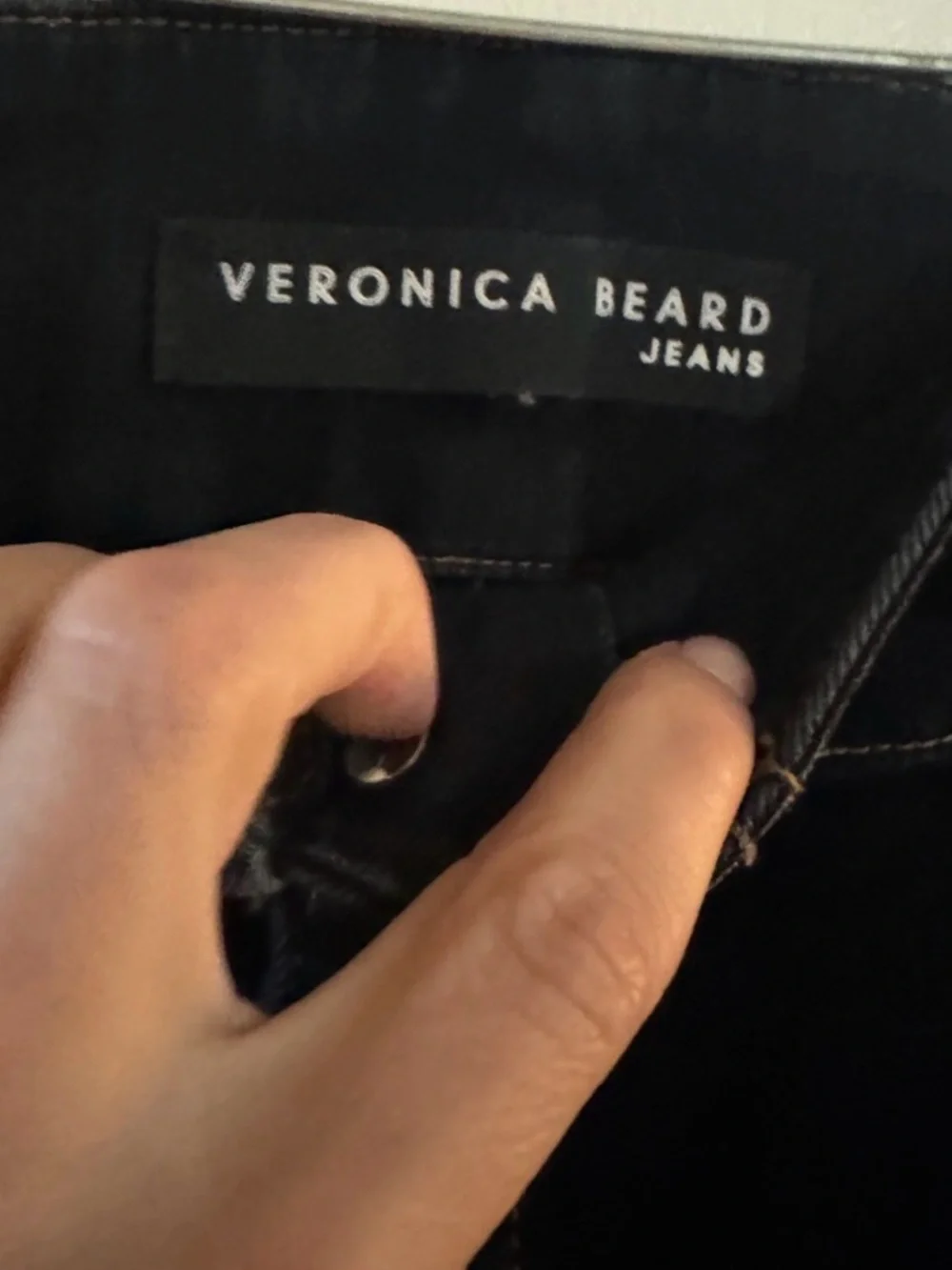 VERONICA BEARD KEITH 12” CORSET DARK SLATE HIGH RISE DENIM JEANS SZ 33